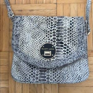 Elliott Lucca leather snakeskin crossbody bag